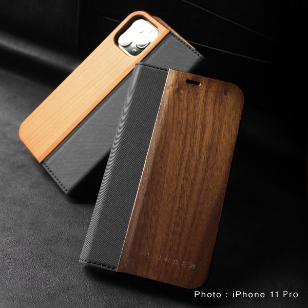 木製手帳型iPhone11カバー