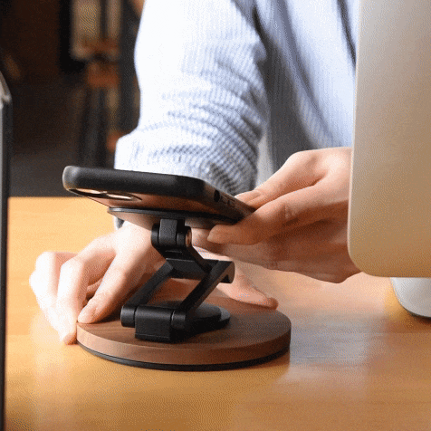 「３つの可動軸」「360°回転」角度と向きが調整可能なスマホスタンド