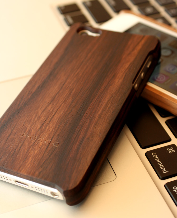 iPhone5用木製ケース・カバー　ローズウッド